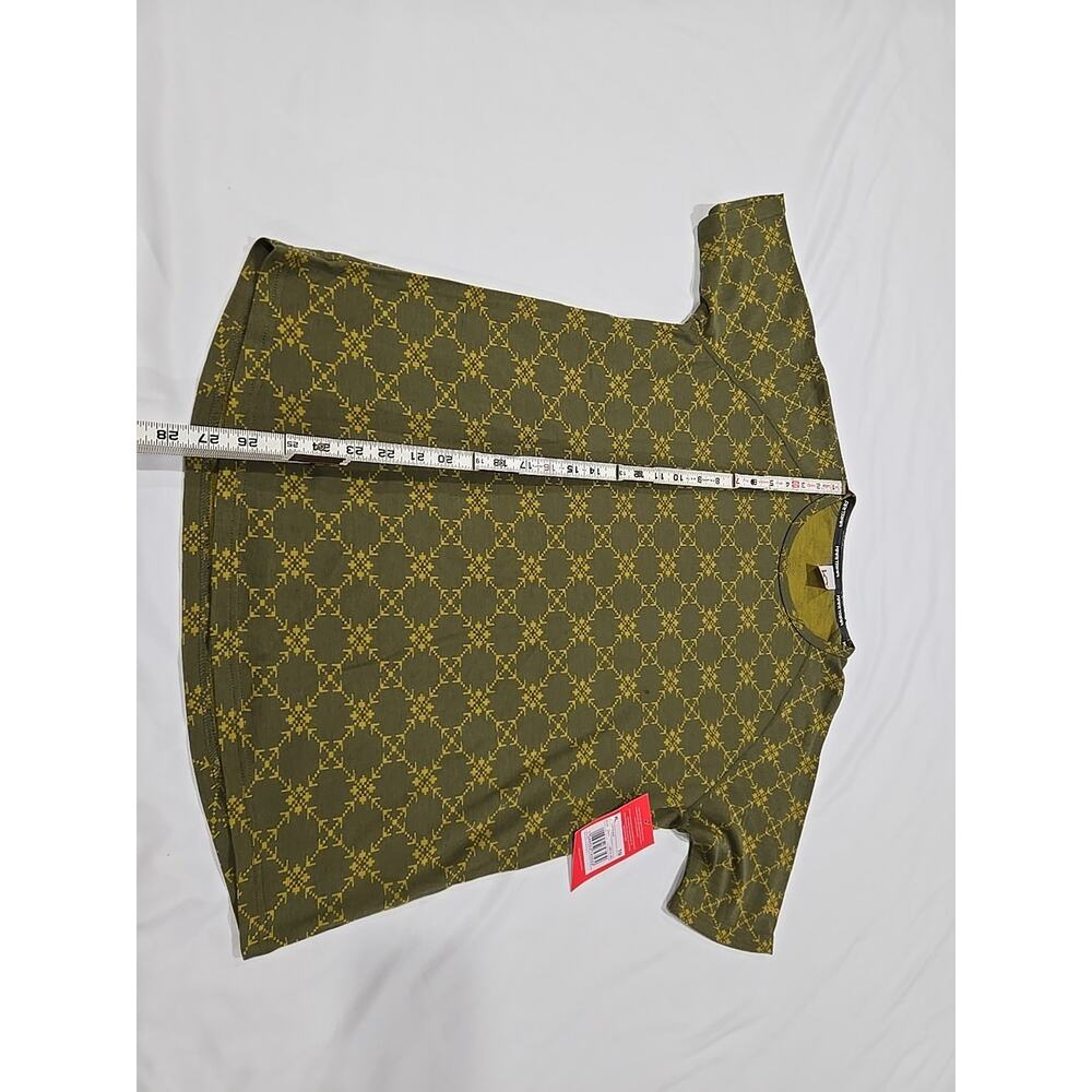 Kari Traa LIV Shortsleeve Base Layer Extra Large Green Yellow Pattern